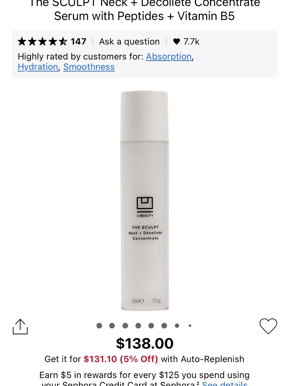 U Beauty The Sculpt Neck + Décolleté Concentrate — White